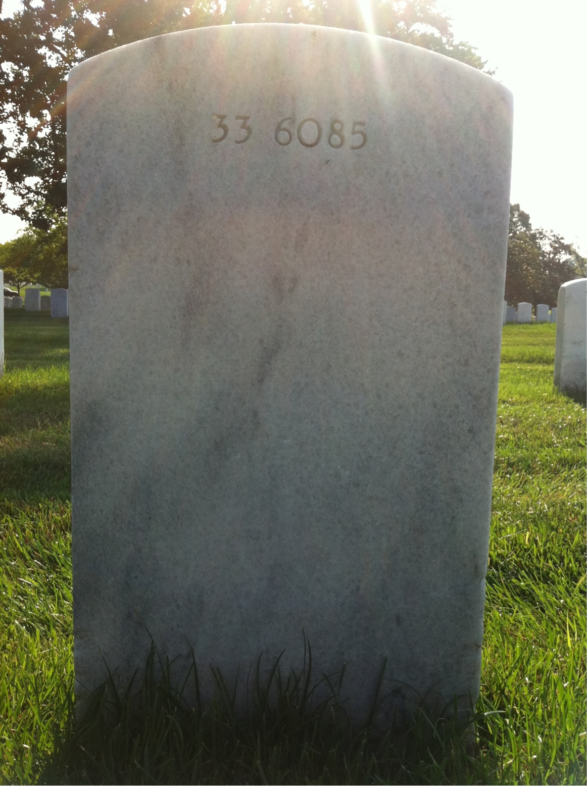 Back of headstone — Wendell Chester Barker