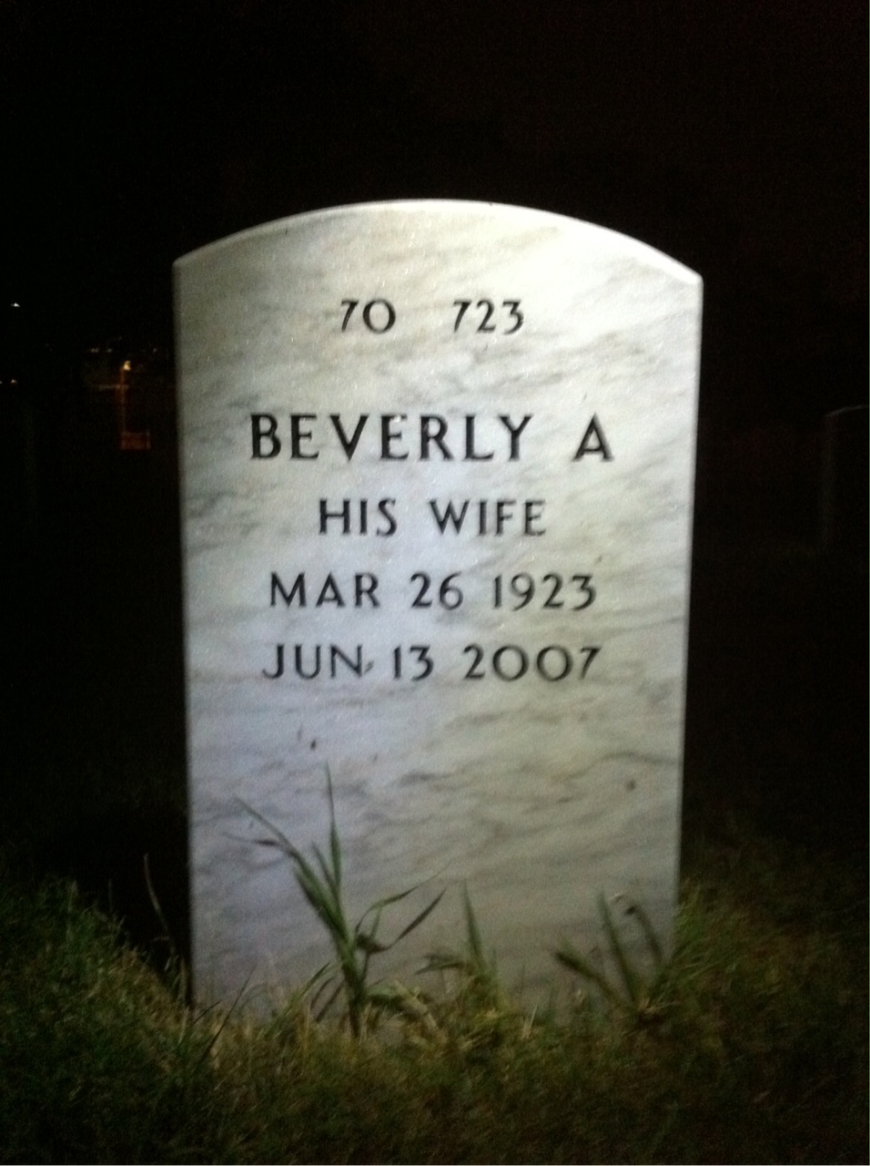Back of headstone — Warren Patterson