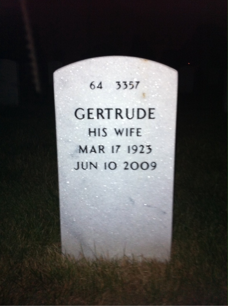 Back of headstone — Fred Saleeby