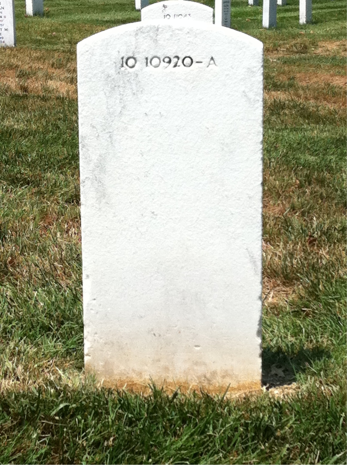 Back of headstone — Robert Miller
