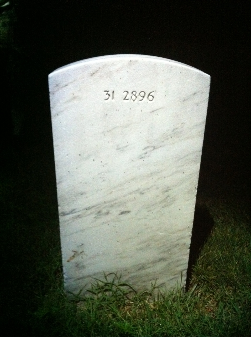 Back of headstone — William E Cox