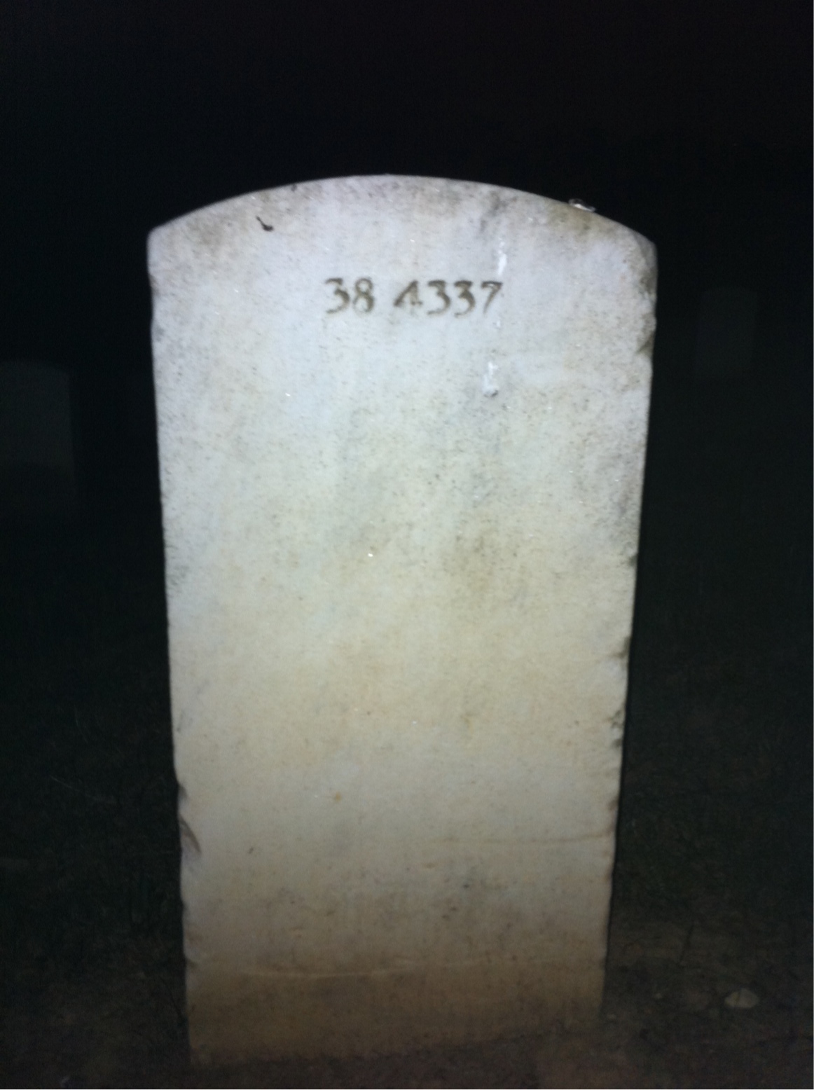 Back of headstone — William T Rogers