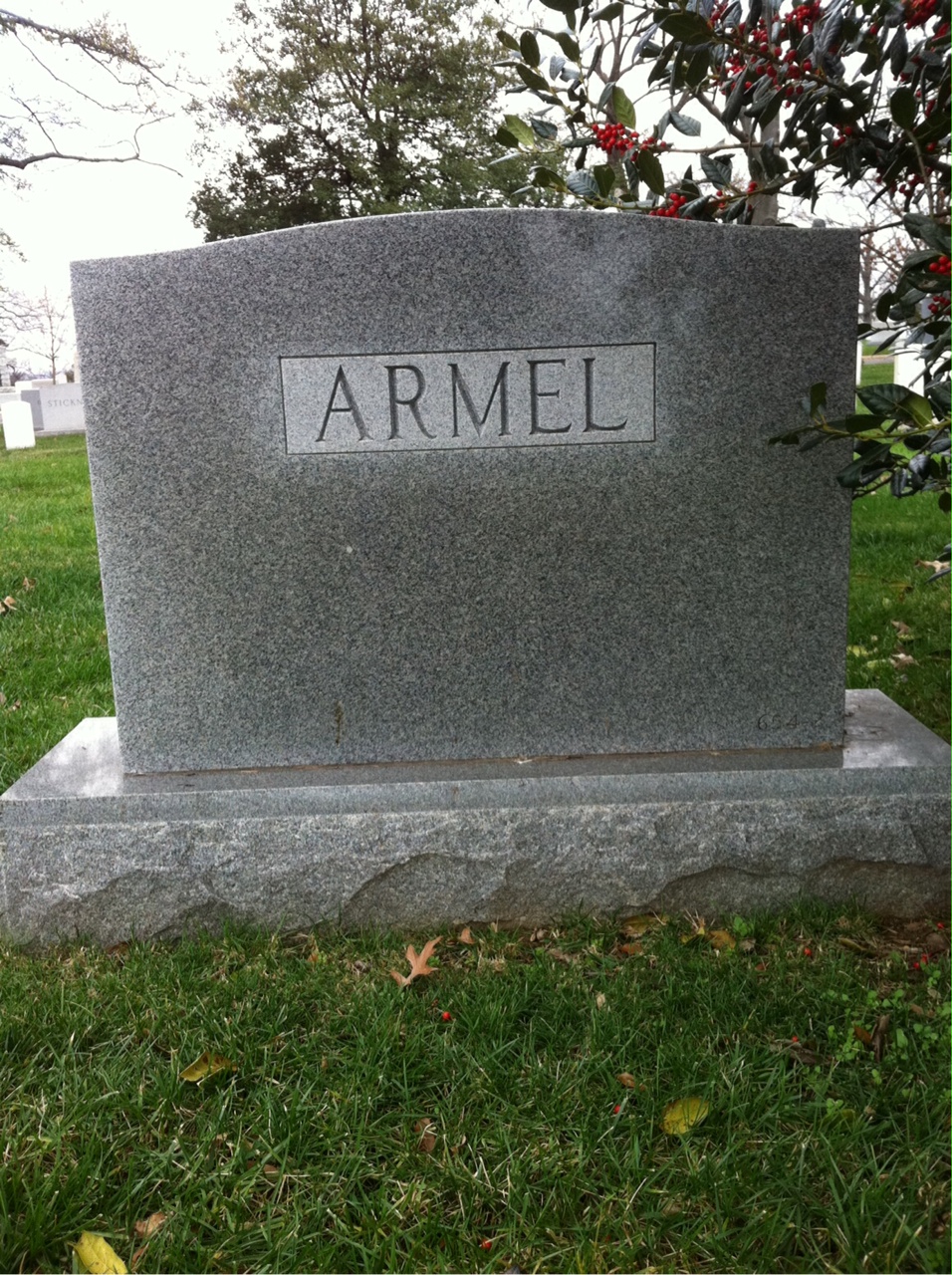 Back of headstone — Lyle Armel