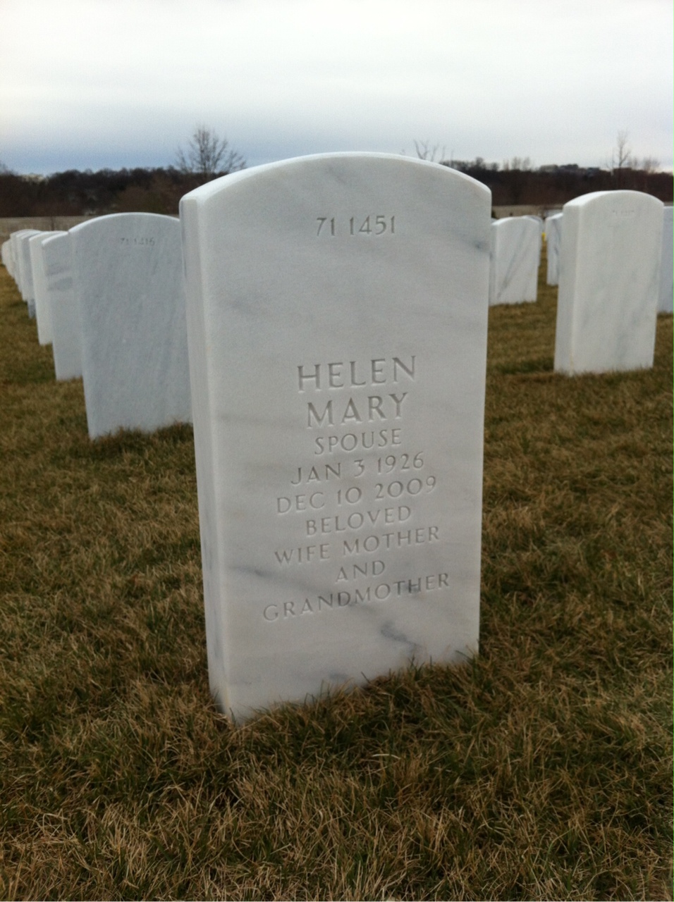 Back of headstone — Horace Abney