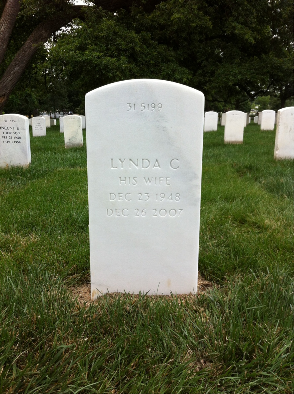 Back of headstone — Robert Ordon