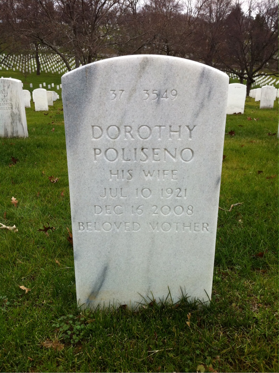 Back of headstone — Richard Kelly