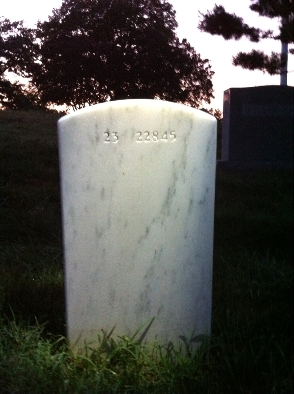 Back of headstone — John Bailey