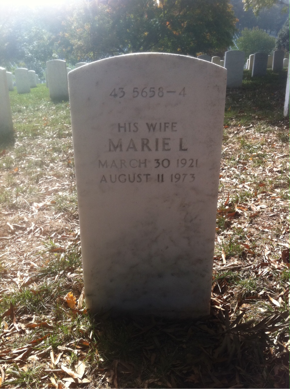 Back of headstone — Albert Monier