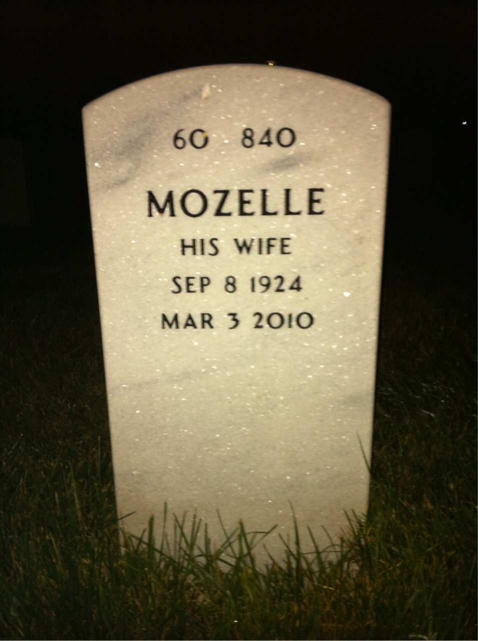 Back of headstone — Eugene Cook