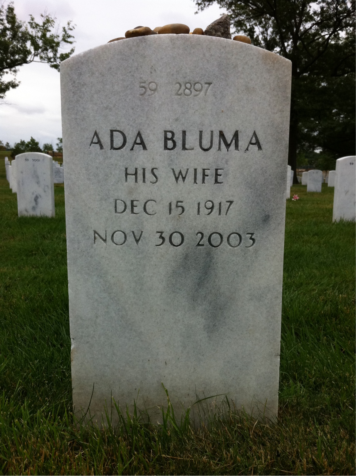 Back of headstone — Norman Pozinsky