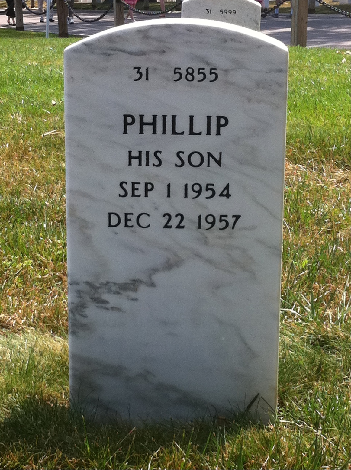 Back of headstone — Ralph Corley