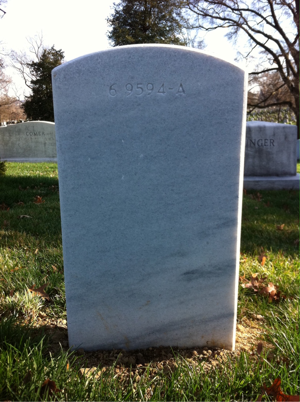 Back of headstone — Timothy H Wilkins