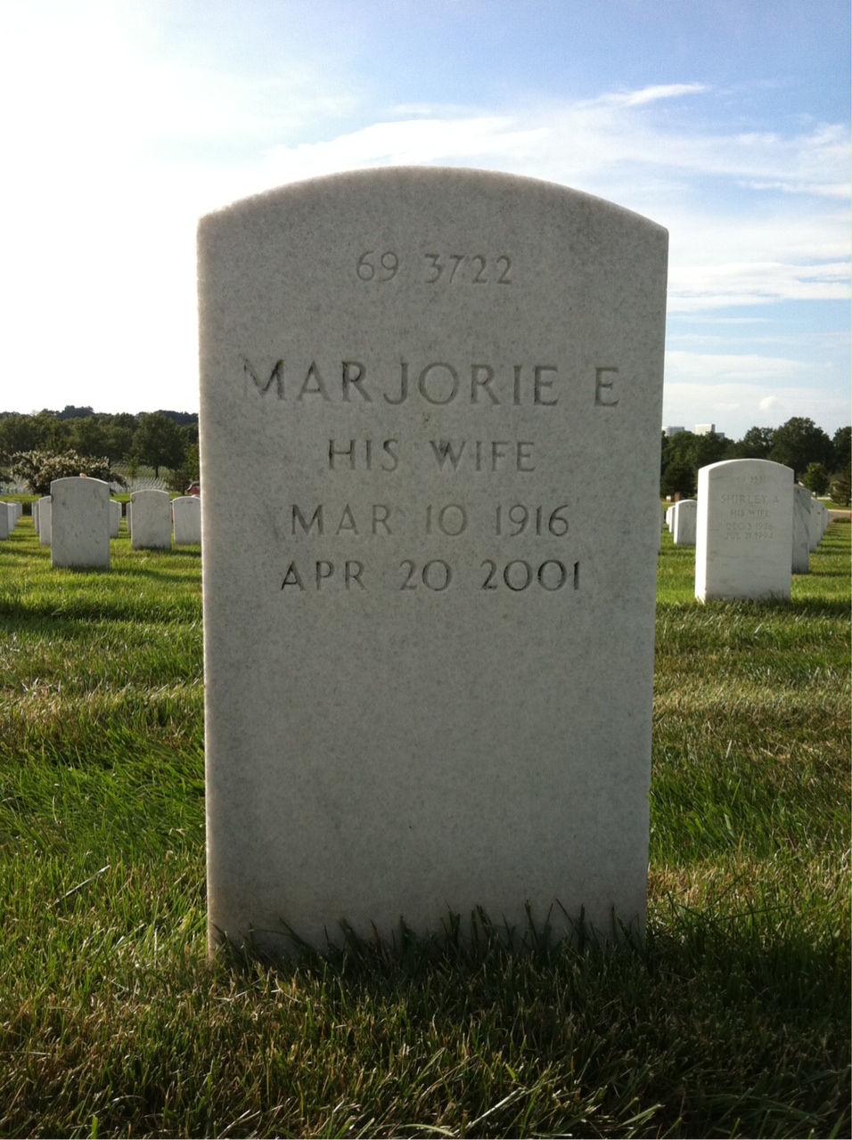 Back of headstone — Tex Myers