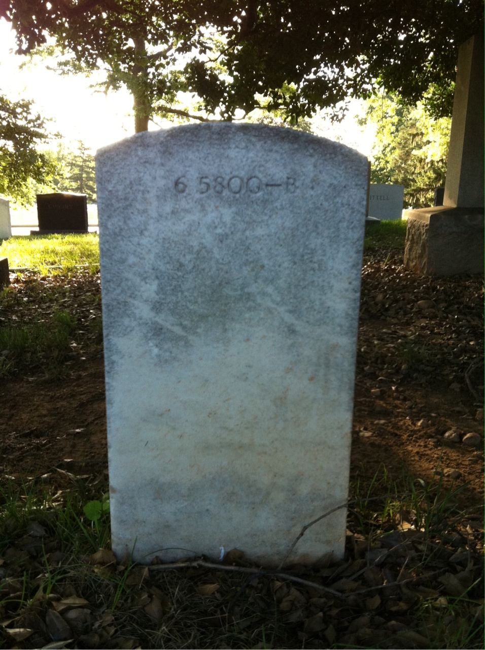 Back of headstone — Wesley Moore