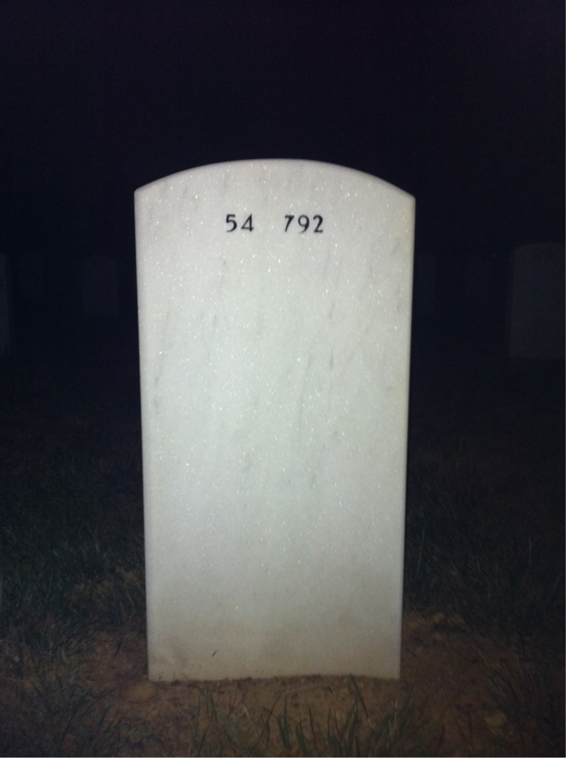Back of headstone — William Hill