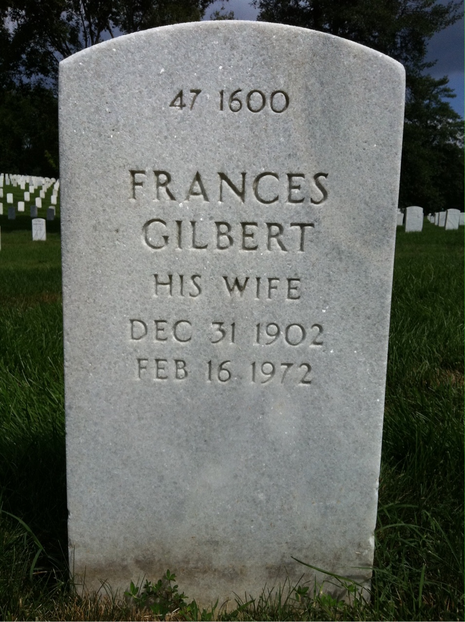 Back of headstone — Charles Alexander