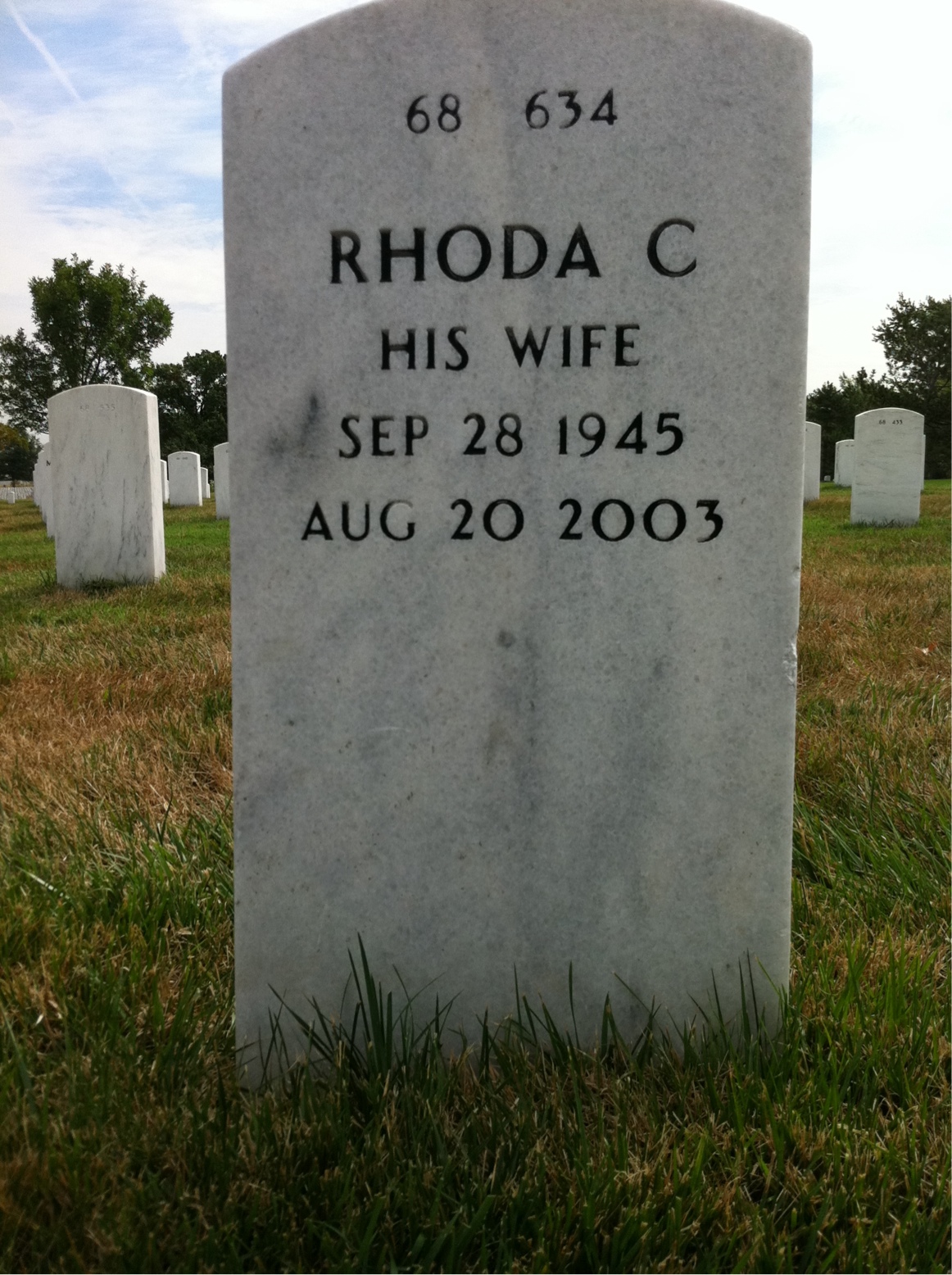 Back of headstone — Harold Ross