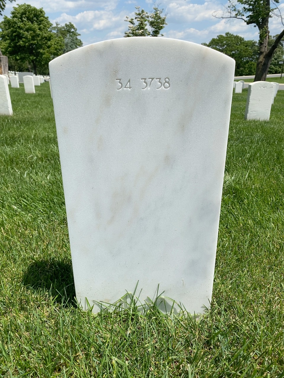 Back of headstone — Marvin Balderson