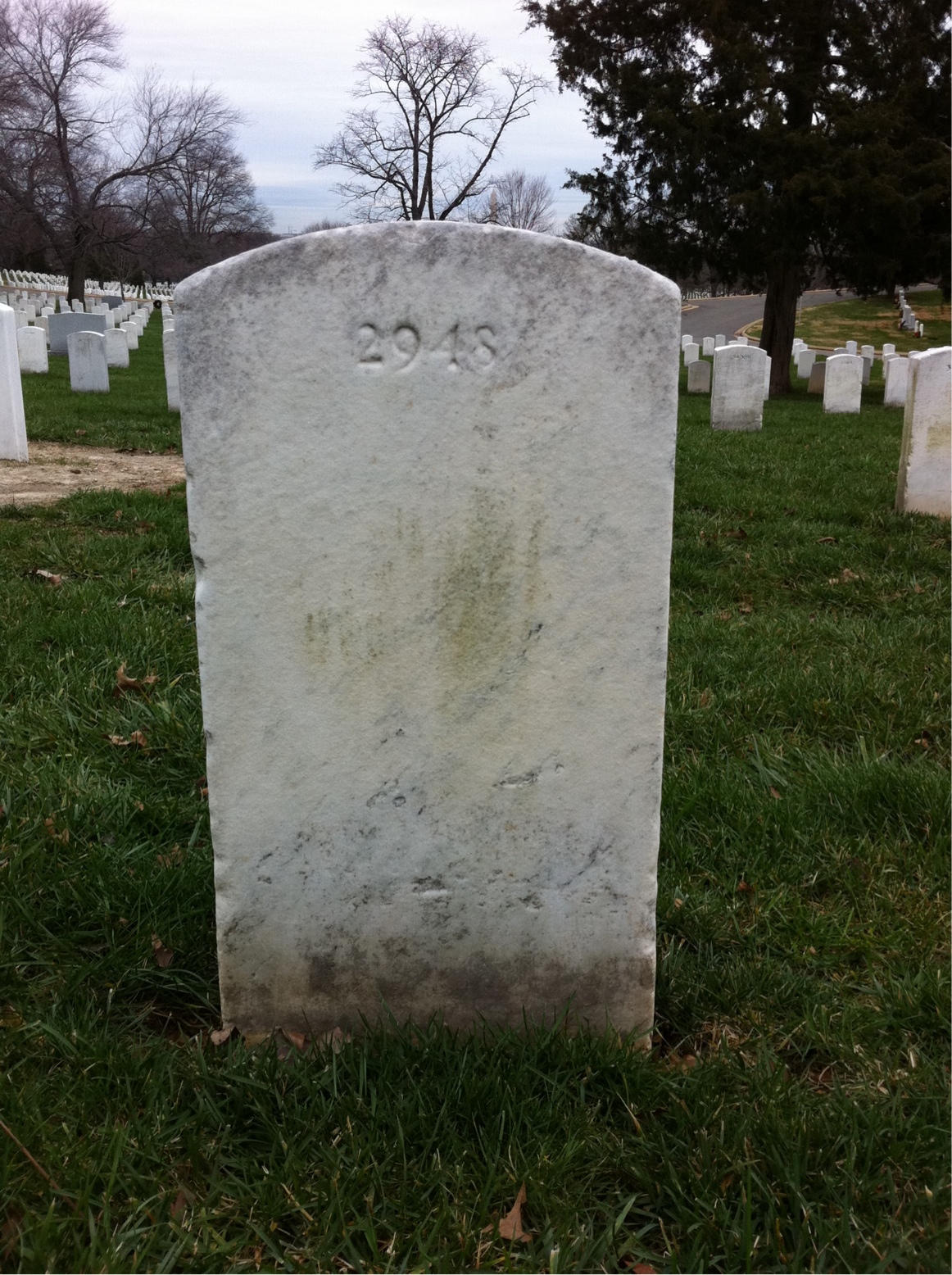 Back of headstone — Alfred Myers