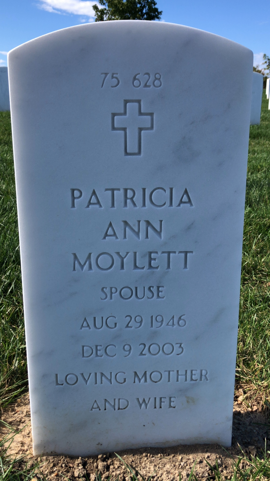 Back of headstone — Paul Moylett