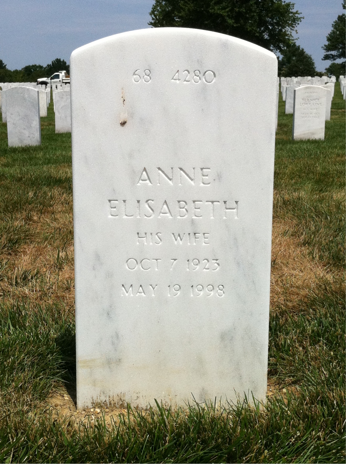 Back of headstone — James Barrett