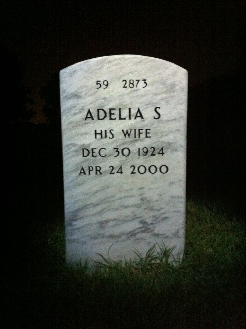 Back of headstone — Charles Hangs