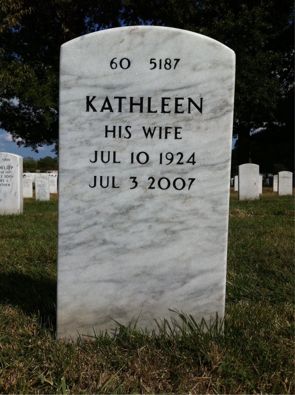 Back of headstone — Jack O'Reagan