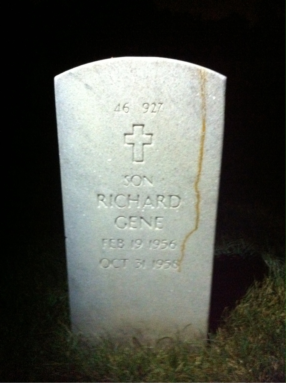 Back of headstone — Raymond Rundell
