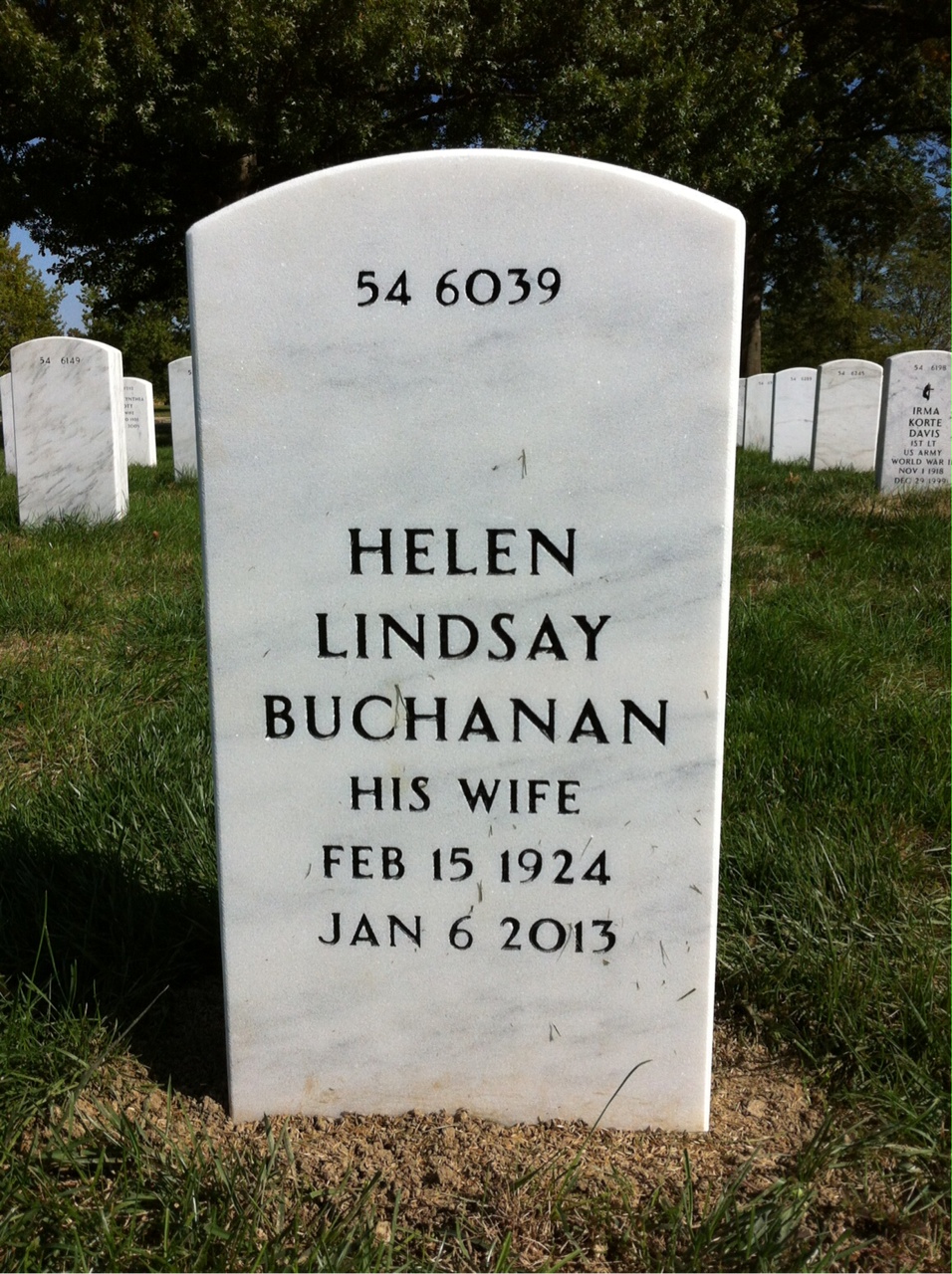 Back of headstone — George Lindsay