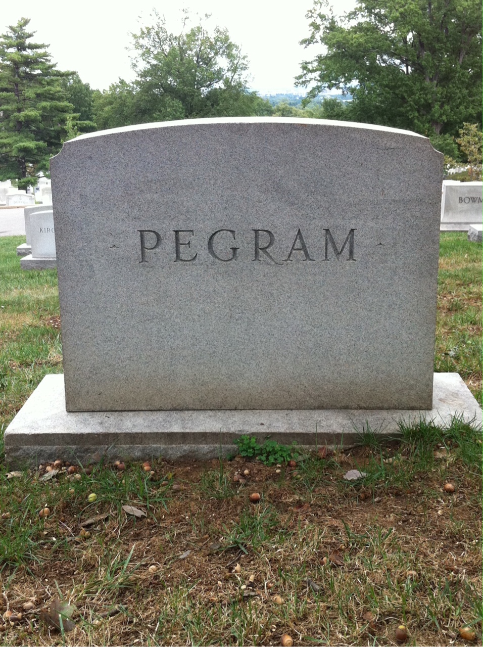 Back of headstone — Walter H Cady