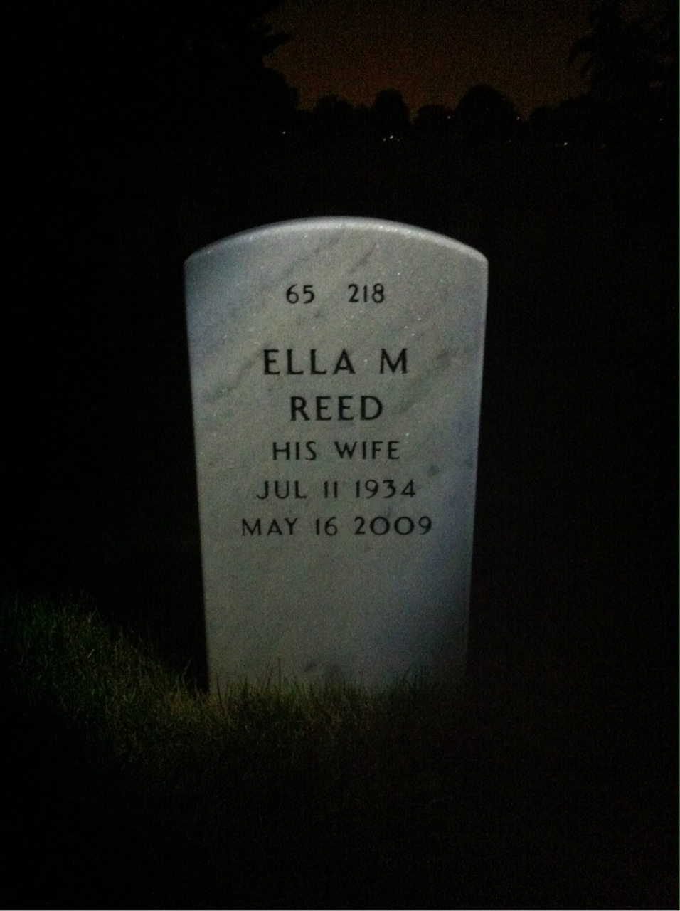 Back of headstone — Richard Witherspoon