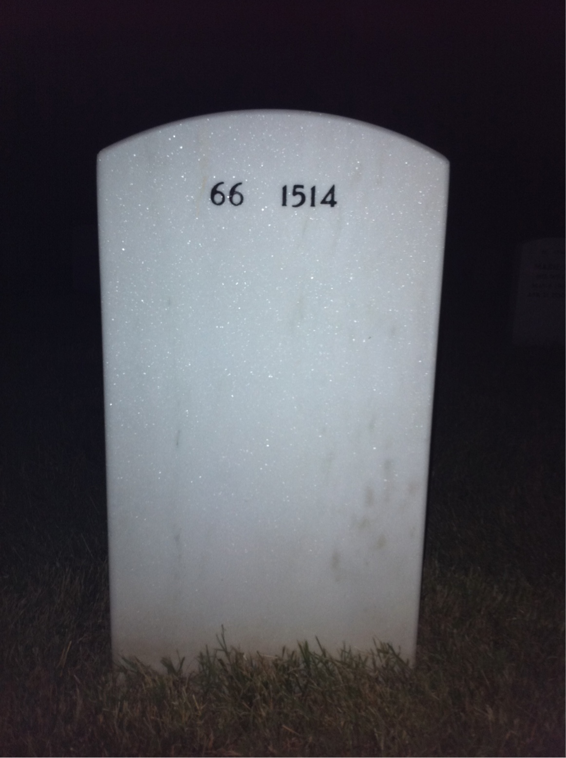 Back of headstone — Harland Stockwell