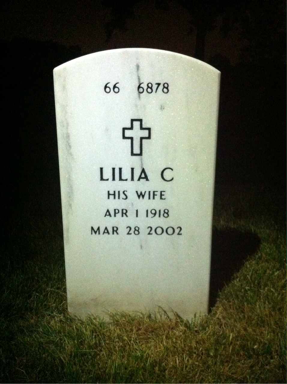 Back of headstone — George Whalley