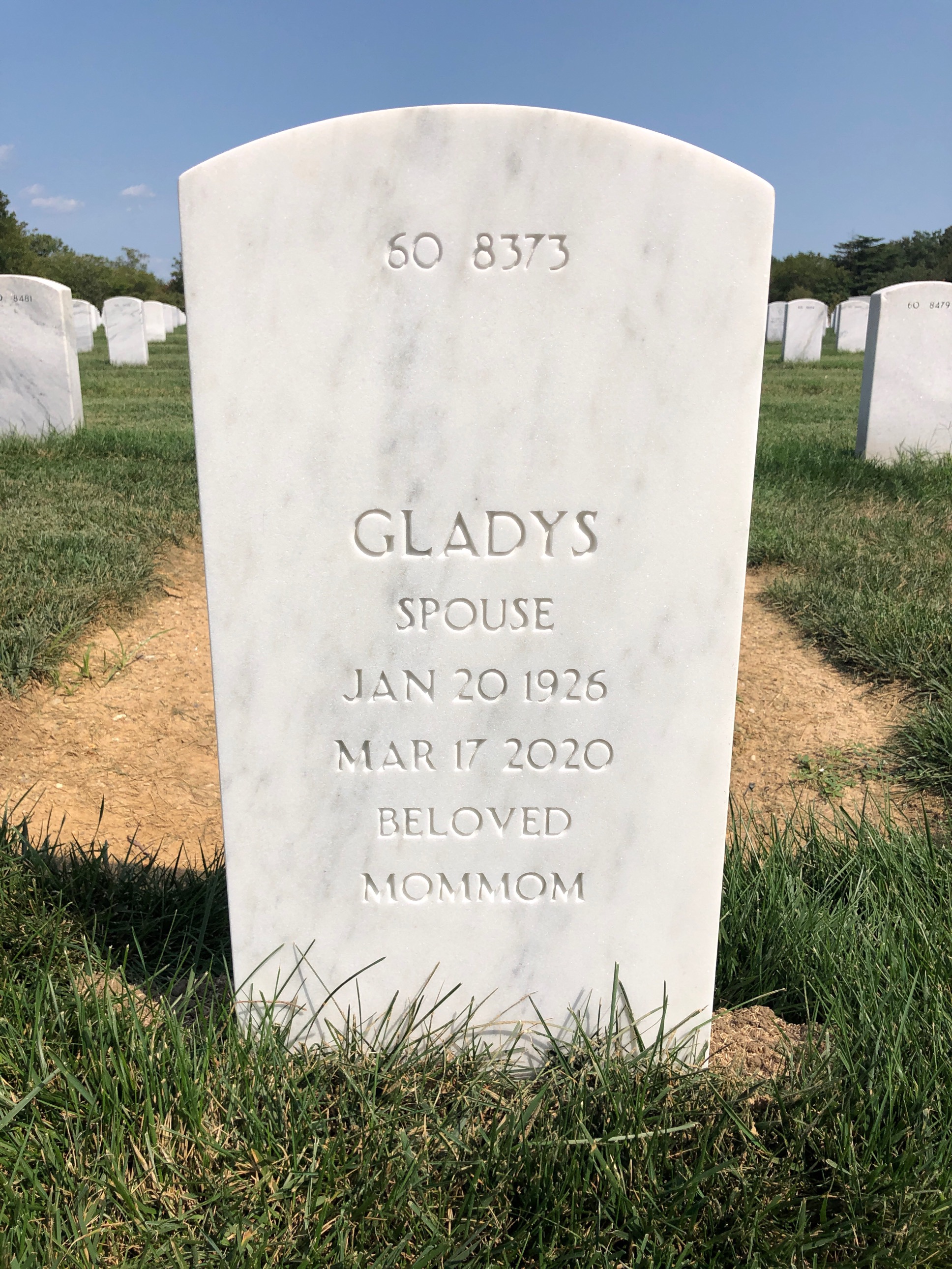 Back of headstone — Arthur Binette