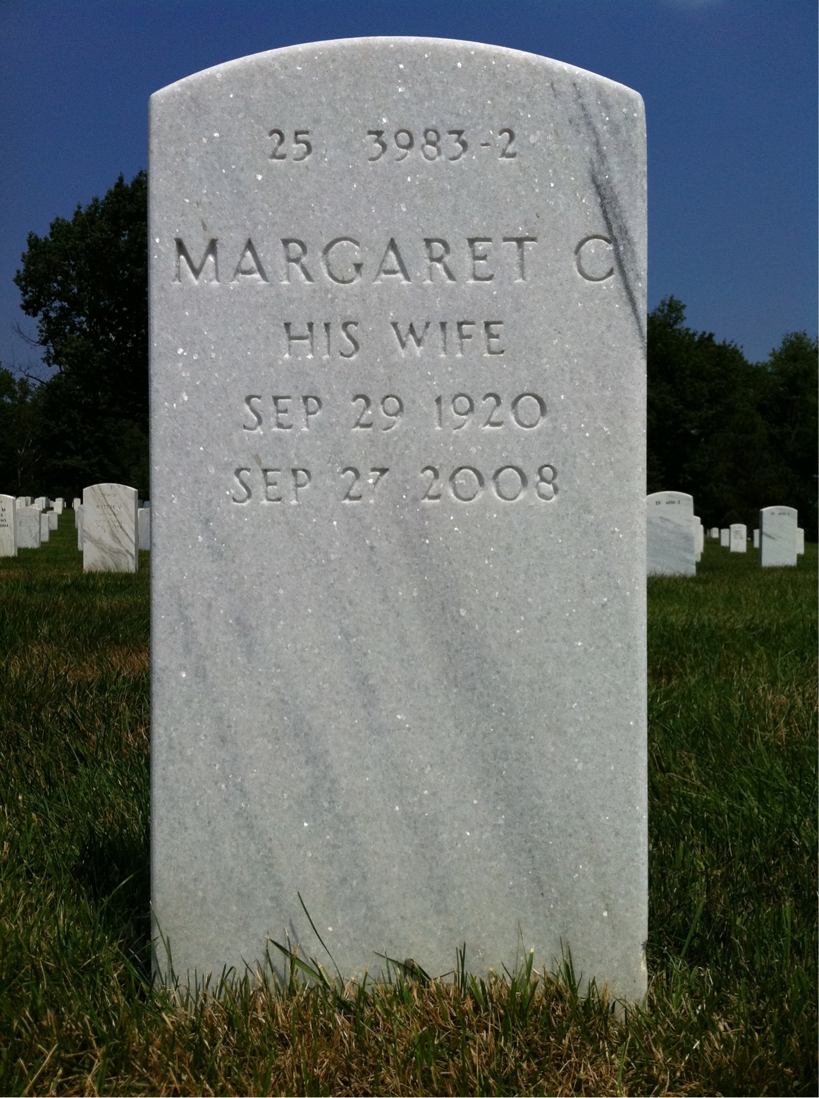 Back of headstone — Jack Capps
