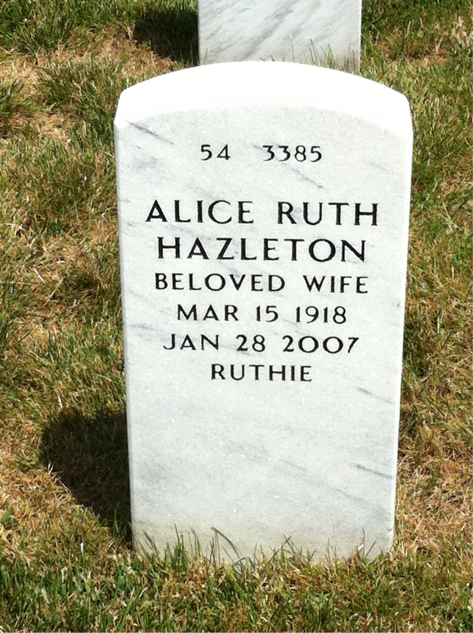 Back of headstone — Edward Searle