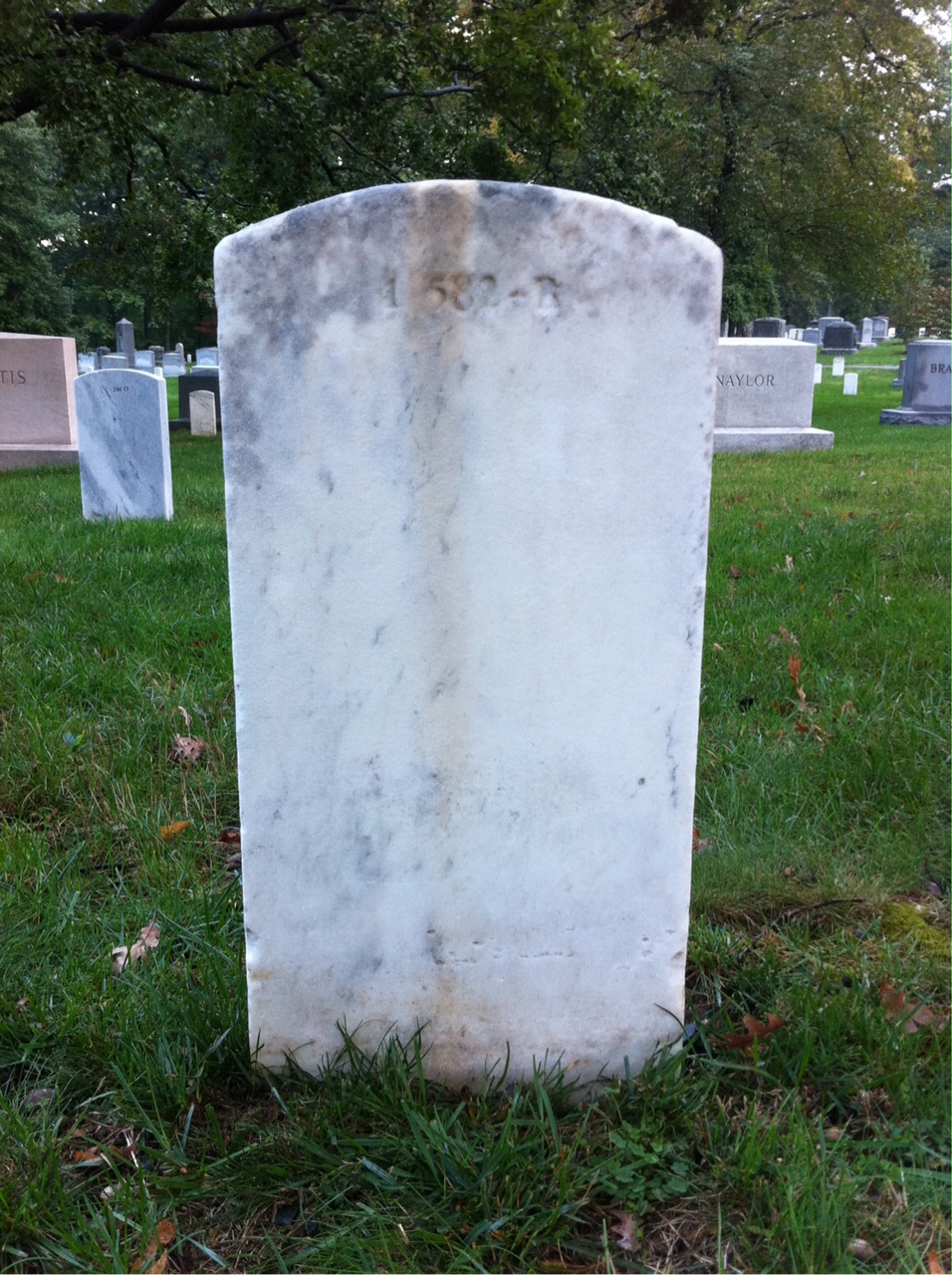 Back of headstone — Thomas Rousseau