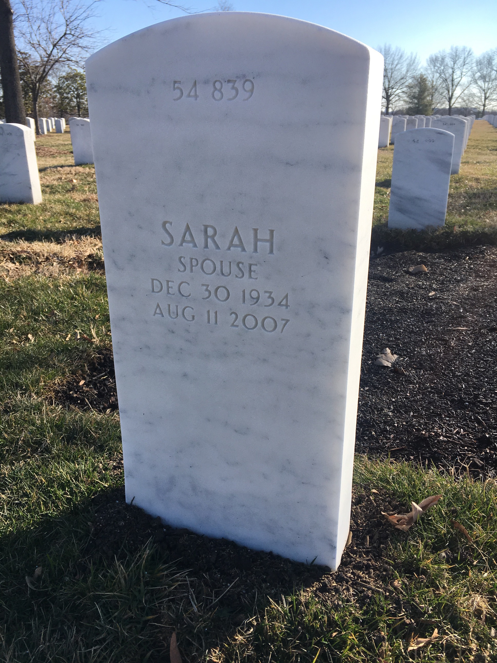 Back of headstone — Richard Milne