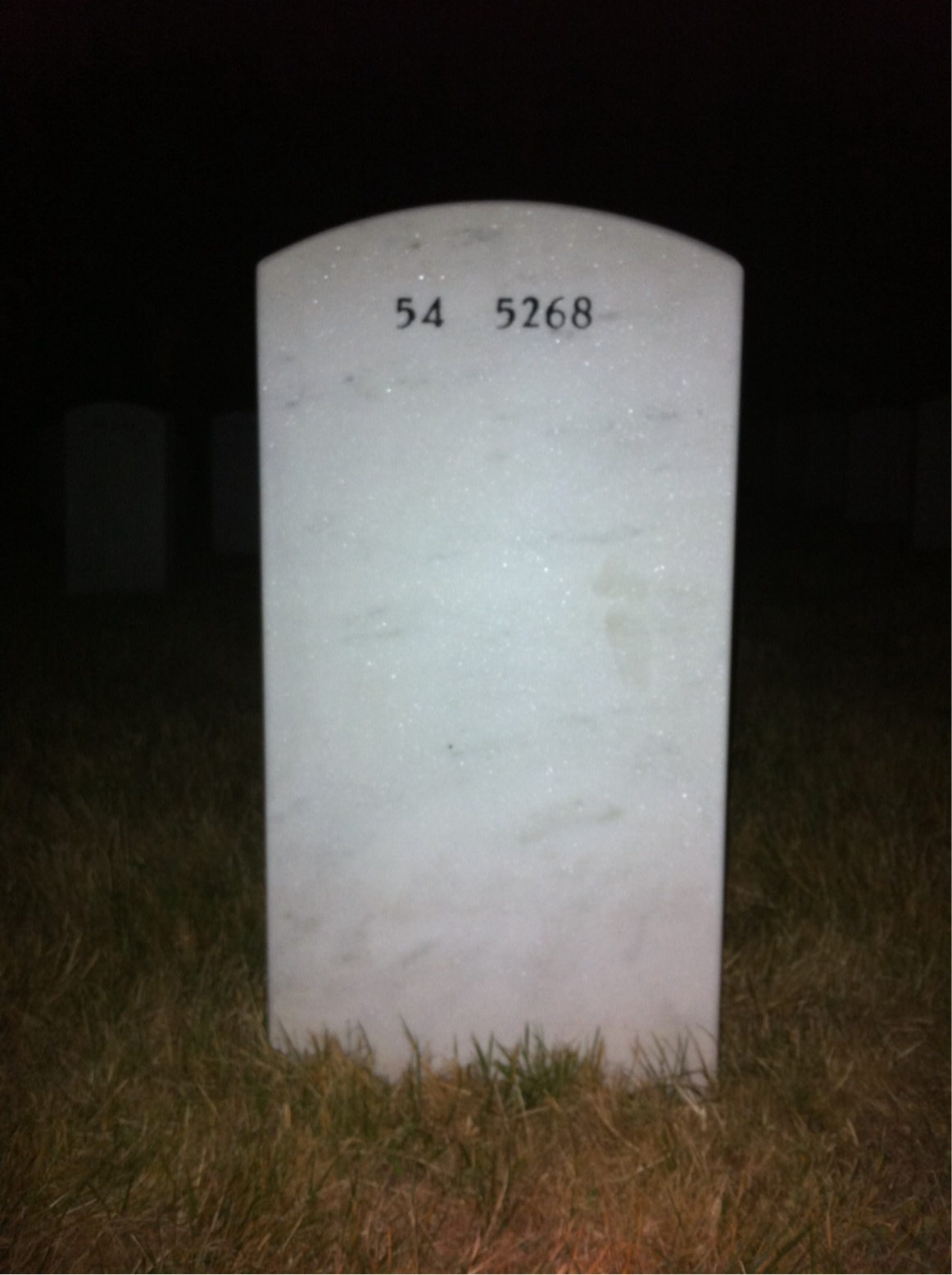 Back of headstone — Henry Kratzberg