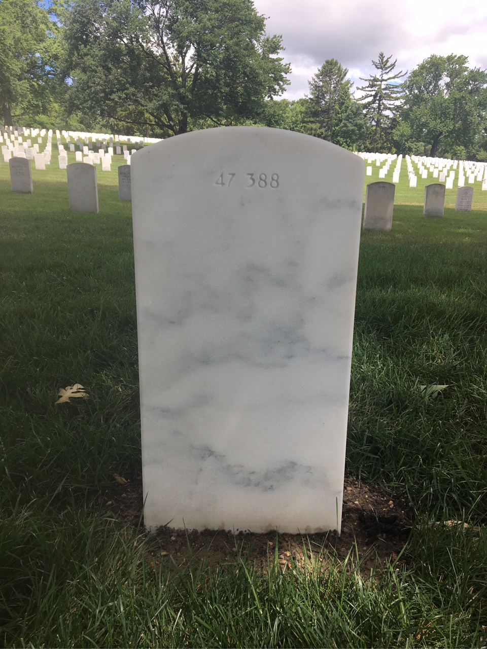 Back of headstone — Edgar Anima