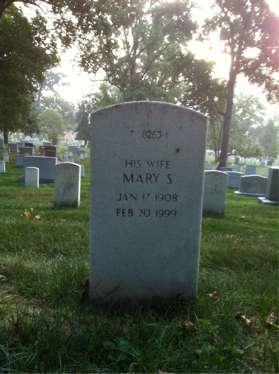 Back of headstone — Mary Mills