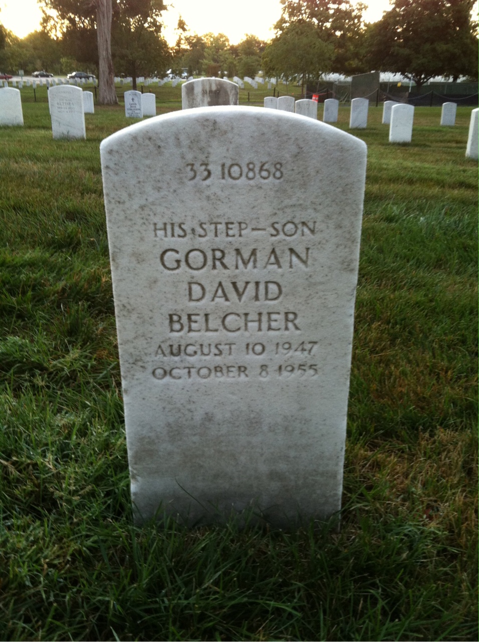 Back of headstone — Howard Biery