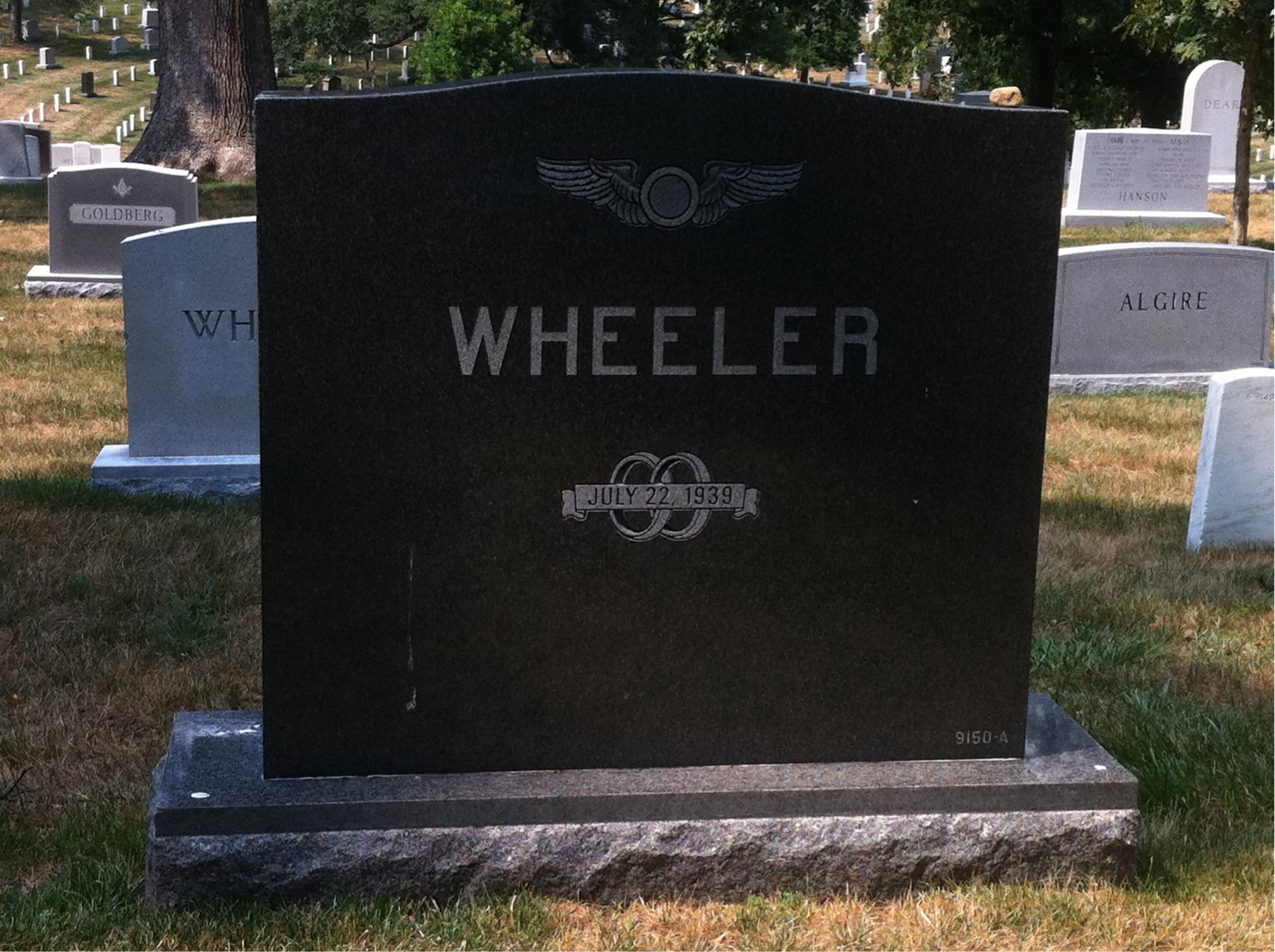 Back of headstone — Joseph Wheeler