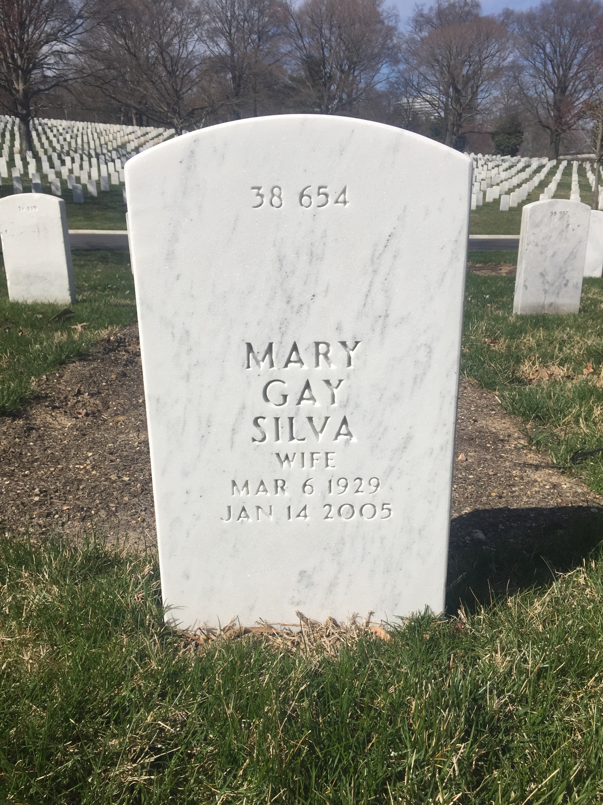 Back of headstone — Walter Silva