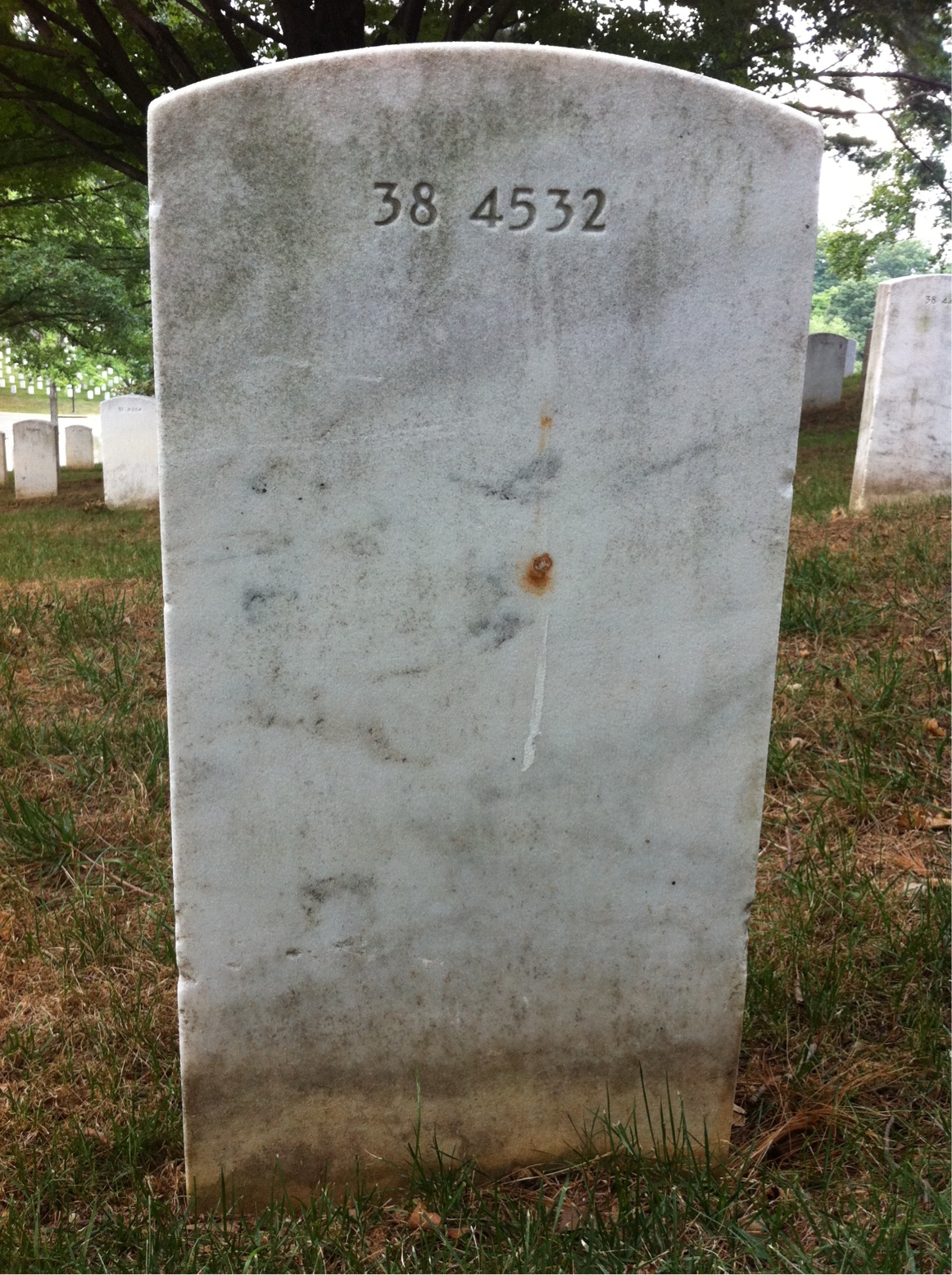 Back of headstone — Emma Myers