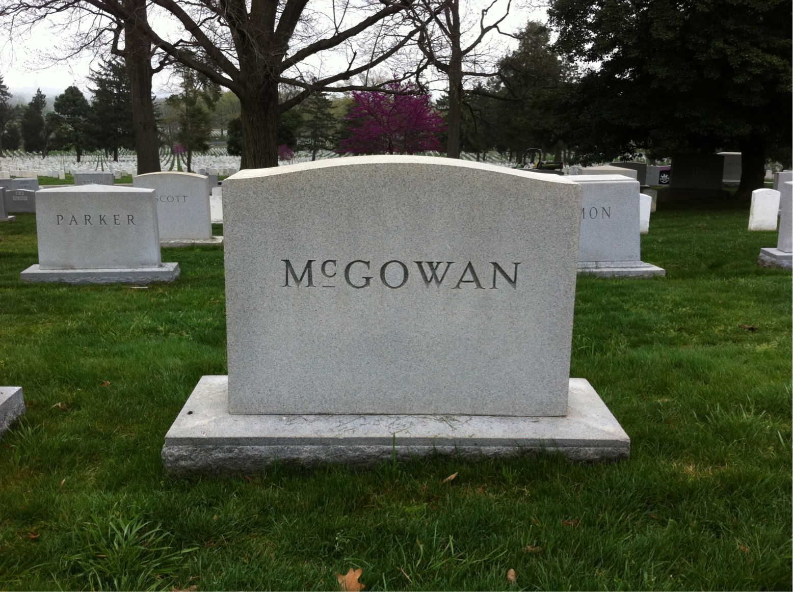 Back of headstone — Leo Mcgowan