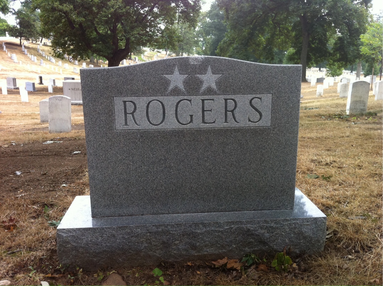 Back of headstone — Robert Rogers