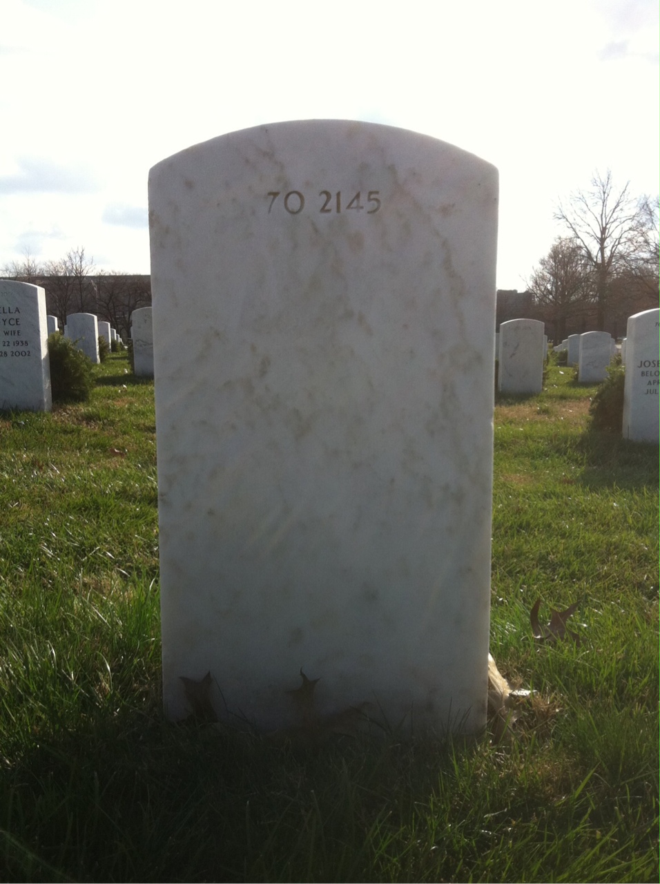 Back of headstone — Robert Boileau
