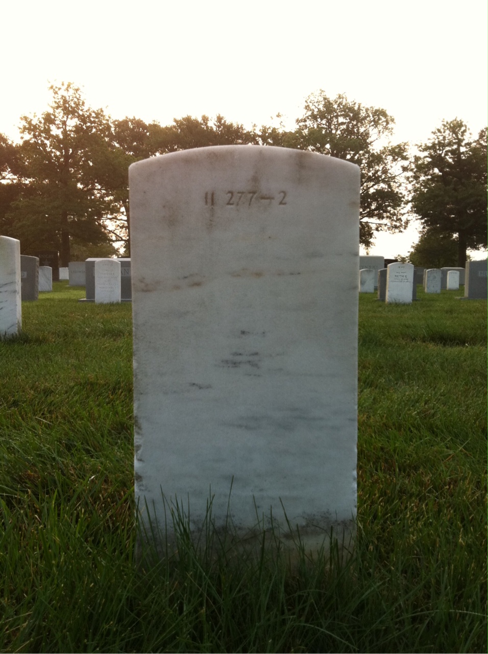 Back of headstone — Franklin Anderson