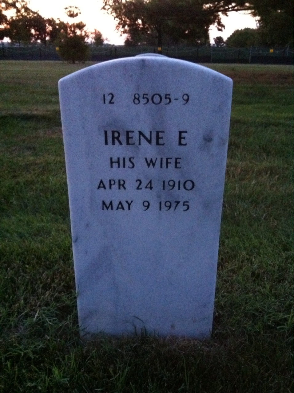 Back of headstone — Arthur Sutherland